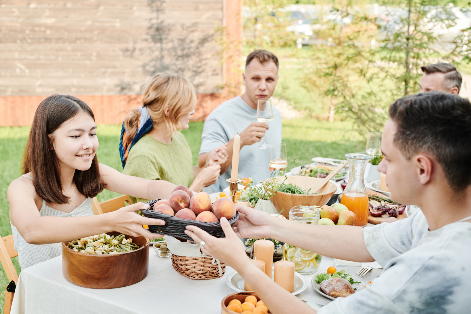 A Family Eating Lunch Together 